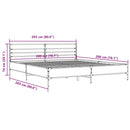 vidaXL sonoma tölgyszínű szerelt fa és fém ágykeret 200 x 200 cm