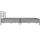 vidaXL szürke sonoma szerelt fa és fém ágykeret 200 x 200 cm