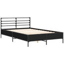 vidaXL fekete szerelt fa és fém ágykeret 135 x 190 cm