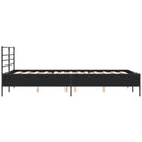 vidaXL fekete szerelt fa és fém ágykeret 135 x 190 cm