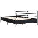 vidaXL fekete szerelt fa és fém ágykeret 135 x 190 cm