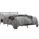 vidaXL barna tölgyszínű szerelt fa és fém ágykeret 135 x 190 cm
