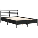 vidaXL fekete szerelt fa és fém ágykeret 140x190 cm