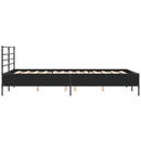 vidaXL fekete szerelt fa és fém ágykeret 140x190 cm