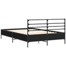vidaXL fekete szerelt fa és fém ágykeret 140x190 cm