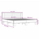 vidaXL sonoma tölgyszínű szerelt fa és fém ágykeret 200 x 200 cm