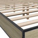 vidaXL sonoma tölgyszínű szerelt fa és fém ágykeret 120 x 200 cm