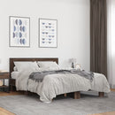 vidaXL barna tölgyszínű szerelt fa és fém ágykeret 140x190 cm