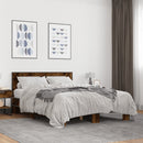vidaXL füstös tölgy színű szerelt fa és fém ágykeret 135 x 190 cm