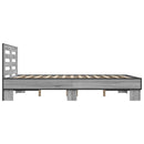 vidaXL szürke sonoma szerelt fa és fém ágykeret 135 x 190 cm
