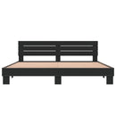 vidaXL fekete szerelt fa és fém ágykeret 200 x 200 cm