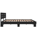 vidaXL fekete szerelt fa és fém ágykeret 200 x 200 cm