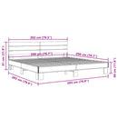 vidaXL sonoma tölgyszínű szerelt fa és fém ágykeret 200 x 200 cm