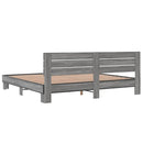 vidaXL szürke sonoma szerelt fa és fém ágykeret 200 x 200 cm