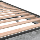 vidaXL szürke sonoma szerelt fa és fém ágykeret 200 x 200 cm