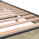 vidaXL sonoma tölgyszínű szerelt fa és fém ágykeret 150 x 200 cm