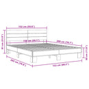 vidaXL sonoma tölgyszínű szerelt fa és fém ágykeret 150 x 200 cm