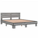 vidaXL szürke sonoma szerelt fa és fém ágykeret 150 x 200 cm