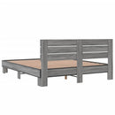 vidaXL szürke sonoma szerelt fa és fém ágykeret 150 x 200 cm