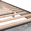 vidaXL szürke sonoma szerelt fa és fém ágykeret 150 x 200 cm