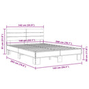 vidaXL sonoma tölgyszínű szerelt fa és fém ágykeret 140 x 200 cm