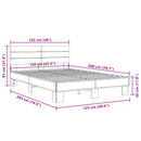 vidaXL füstös tölgy színű szerelt fa és fém ágykeret 120 x 200 cm