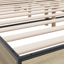 vidaXL sonoma tölgyszínű szerelt fa és fém ágykeret 200 x 200 cm