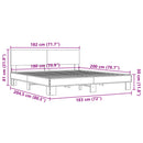 vidaXL szürke sonoma szerelt fa és fém ágykeret 180 x 200 cm