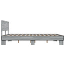vidaXL szürke sonoma szerelt fa és fém ágykeret 150 x 200 cm