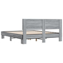 vidaXL szürke sonoma szerelt fa és fém ágykeret 150 x 200 cm