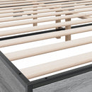 vidaXL szürke sonoma szerelt fa és fém ágykeret 150 x 200 cm