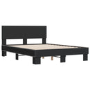 vidaXL fekete szerelt fa és fém ágykeret 120 x 200 cm