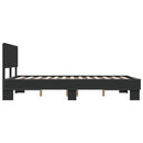 vidaXL fekete szerelt fa és fém ágykeret 120 x 200 cm