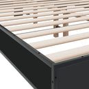 vidaXL fekete szerelt fa és fém ágykeret 120 x 200 cm