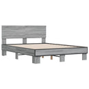 vidaXL szürke sonoma szerelt fa és fém ágykeret 120 x 200 cm