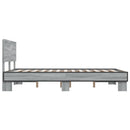 vidaXL szürke sonoma szerelt fa és fém ágykeret 120 x 200 cm