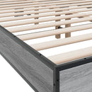 vidaXL szürke sonoma szerelt fa és fém ágykeret 120 x 200 cm