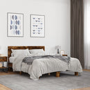 vidaXL füstös tölgy színű szerelt fa és fém ágykeret 120 x 190 cm