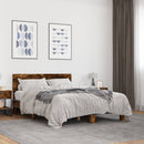vidaXL füstös tölgy színű szerelt fa és fém ágykeret 135 x 190 cm