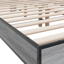 vidaXL szürke sonoma szerelt fa és fém ágykeret 135 x 190 cm