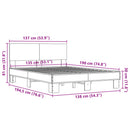 vidaXL szürke sonoma szerelt fa és fém ágykeret 135 x 190 cm
