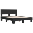 vidaXL fekete szerelt fa és fém ágykeret 140x190 cm