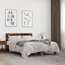 vidaXL füstös tölgy színű szerelt fa és fém ágykeret 140x190 cm