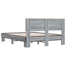 vidaXL szürke sonoma szerelt fa és fém ágykeret 140x190 cm