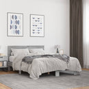 vidaXL szürke sonoma szerelt fa és fém ágykeret 140x190 cm