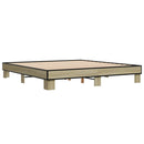 vidaXL sonoma tölgyszínű szerelt fa és fém ágykeret 200 x 200 cm