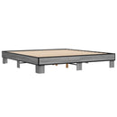 vidaXL szürke sonoma szerelt fa és fém ágykeret 200 x 200 cm