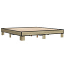 vidaXL sonoma tölgyszínű szerelt fa és fém ágykeret 160 x 200 cm