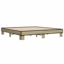 vidaXL sonoma tölgyszínű szerelt fa és fém ágykeret 160 x 200 cm
