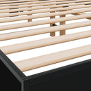 vidaXL fekete szerelt fa és fém ágykeret 150 x 200 cm